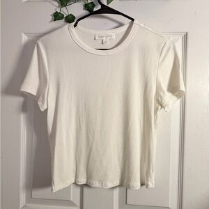 Cream Short Sleeve Top
